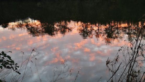 Coucher Soleil Reflet Rose